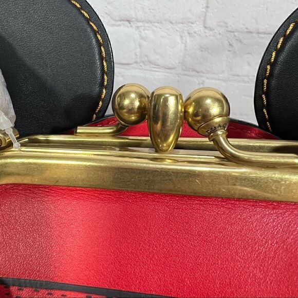 COACH Leather Keith Haring X Disney Mickey Mouse Kisslock Bag limited Edition - Picture 13 of 14